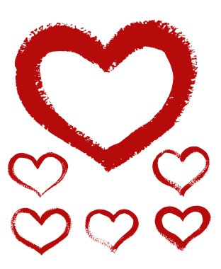 Boyalı kalpler çizilmiş