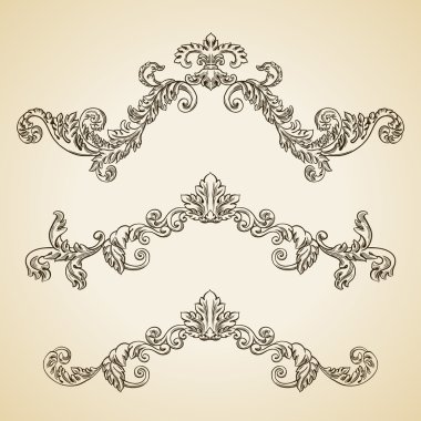 Barok oyma çiçek tasarım