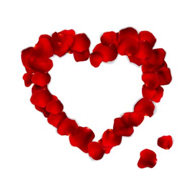 Gül yaprakları kalp
