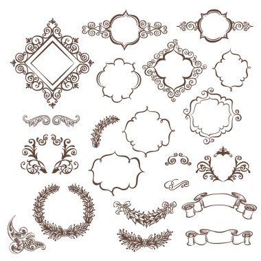 Vintage şerit ve etiket afiş