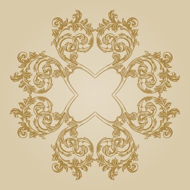 Barok oyma çiçek tasarım