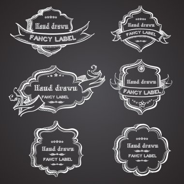 Vintage şerit ve etiket afiş