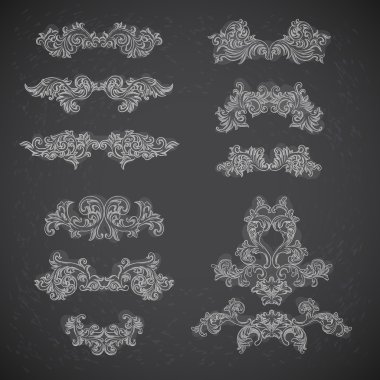 Vintage kara tahta oyma Barok