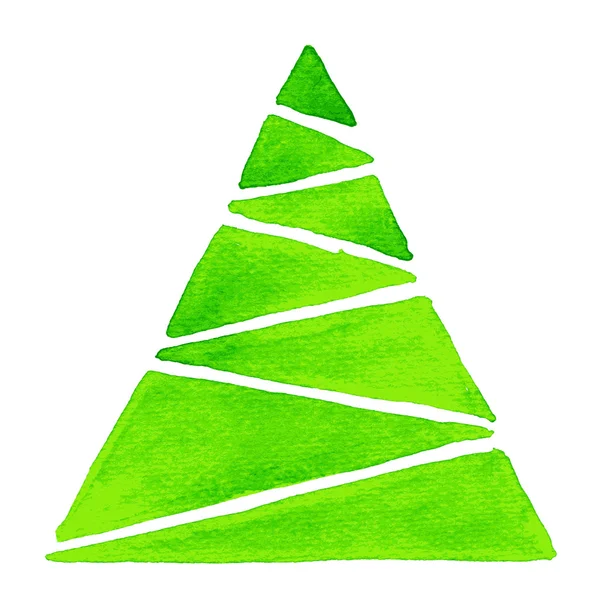 Acuarela árbol de Navidad — Vector de stock