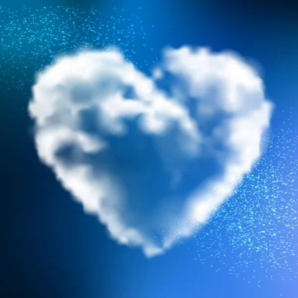 Nube en forma de corazón — Vector de stock