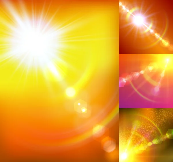 Realistische zon uitbarsting met flare — Stockvector