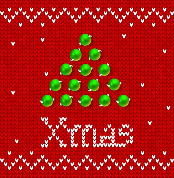 Carte de Noël sur motif pull — Image vectorielle