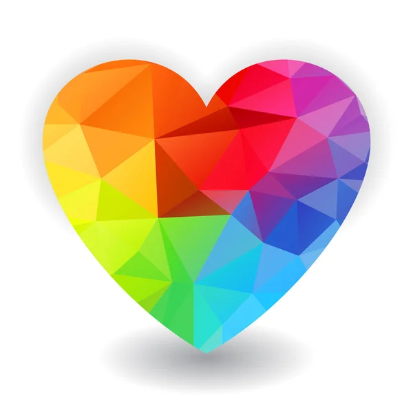 Rainbow Heart Isolated On White Background — Stock Vector