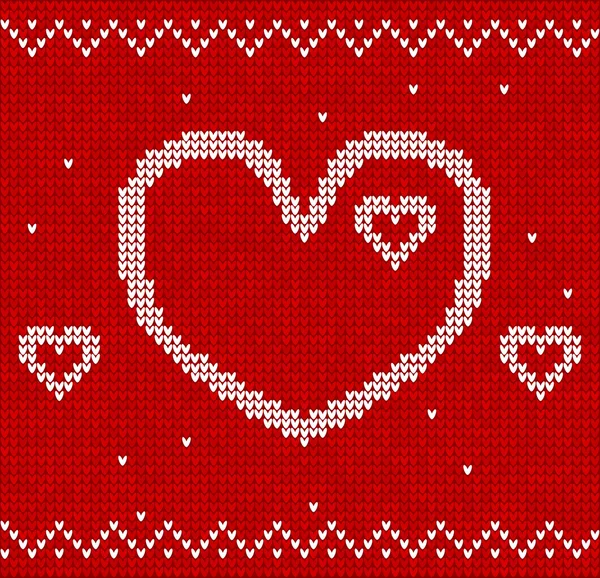 스웨터 패턴 발렌타인의 날 — 스톡 벡터