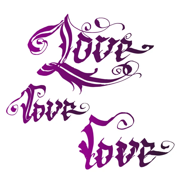 Liefde gotische letters — Stockvector
