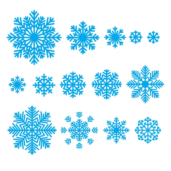 Conjunto de flocos de neve - coleção de Natal — Vetor de Stock