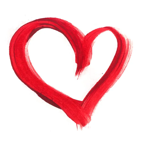 Corazón pintado dibujado a mano — Vector de stock