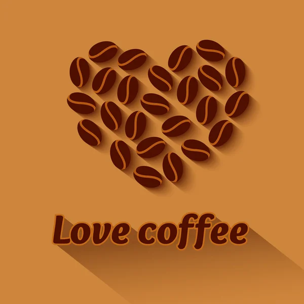 Grains de café coeur — Image vectorielle