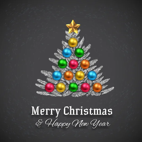 黑板上的圣诞树 — 图库矢量图片