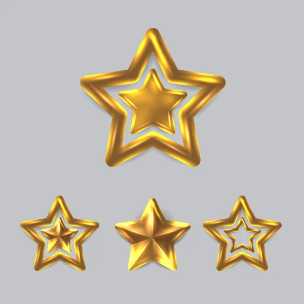 Conjunto de estrellas de oro — Vector de stock