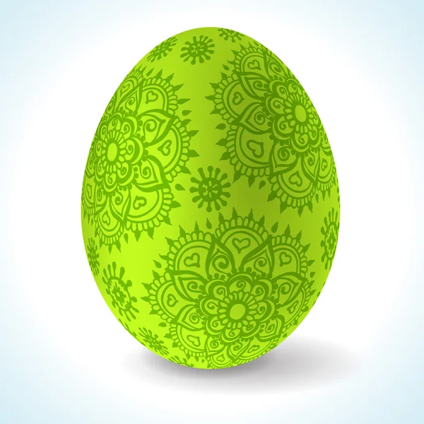 Huevo de Pascua verde — Vector de stock