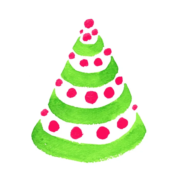Akvarel vánoční strom — Stockový vektor