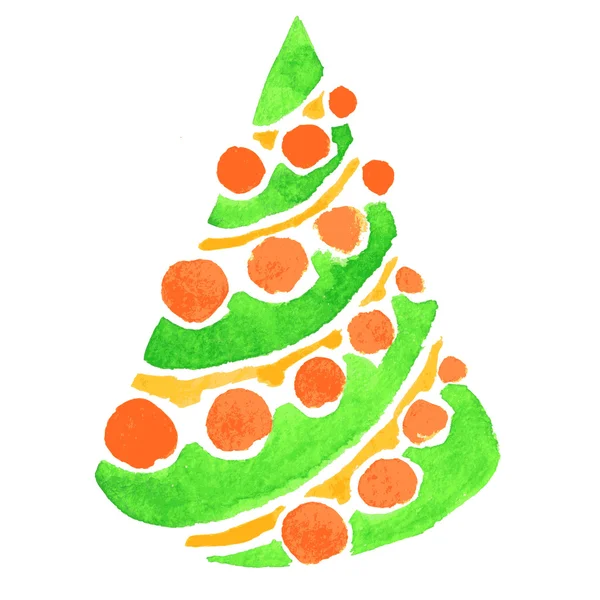 Aquarel kerstboom — Stockvector