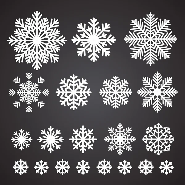 Flocos de neve de Natal conjunto — Vetor de Stock