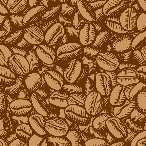 Grains de café fond sans couture — Image vectorielle