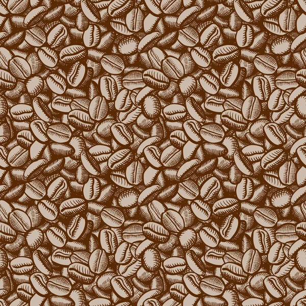 Granos de café fondo sin costura — Vector de stock