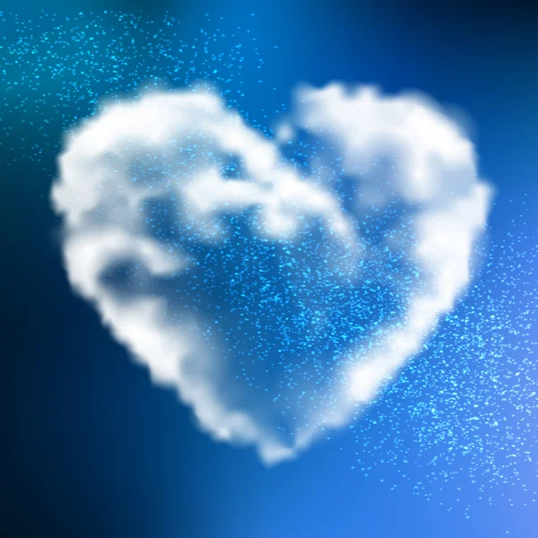 Nube en forma de corazón — Vector de stock