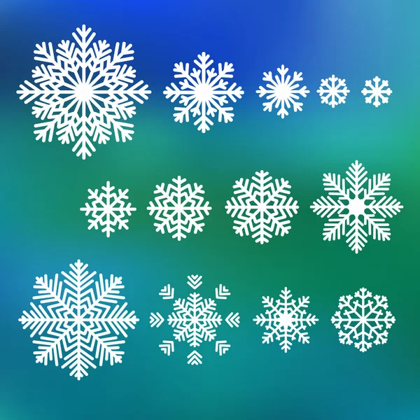 Navidad copos de nieve conjunto — Vector de stock