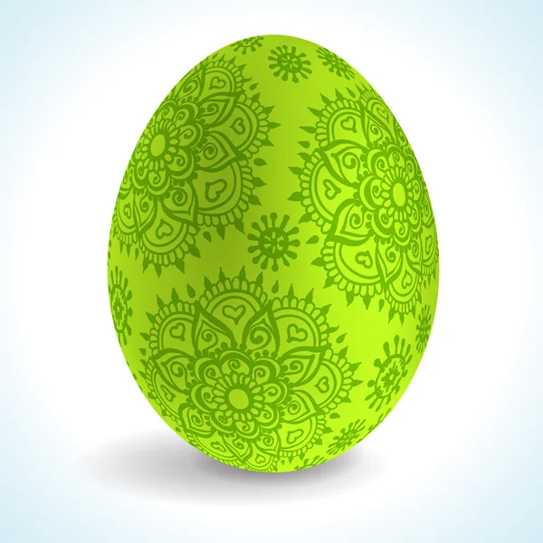 Huevo de Pascua verde — Vector de stock