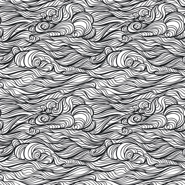 Textura de ondas dibujadas a mano — Vector de stock