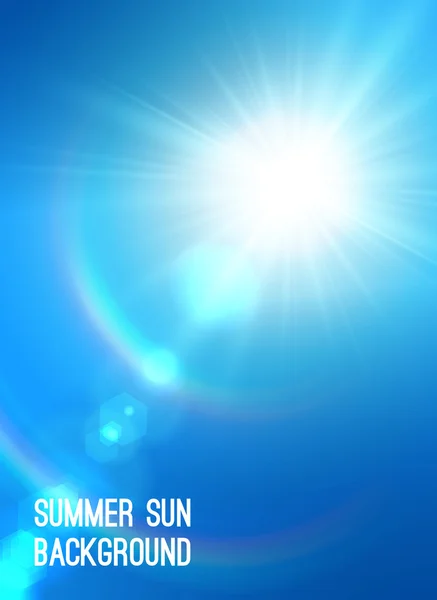 Sun burst med flare — Stock vektor