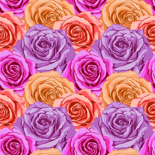バラの花のシームレス パターン — ストックベクタ