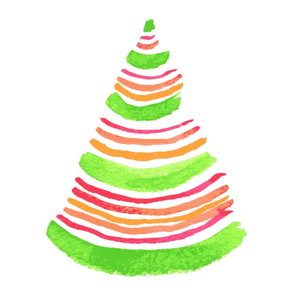 Watercolor Christmas tree — Stock Vector