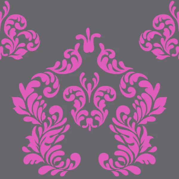 Baroque engraving floral pattern — Stock Vector