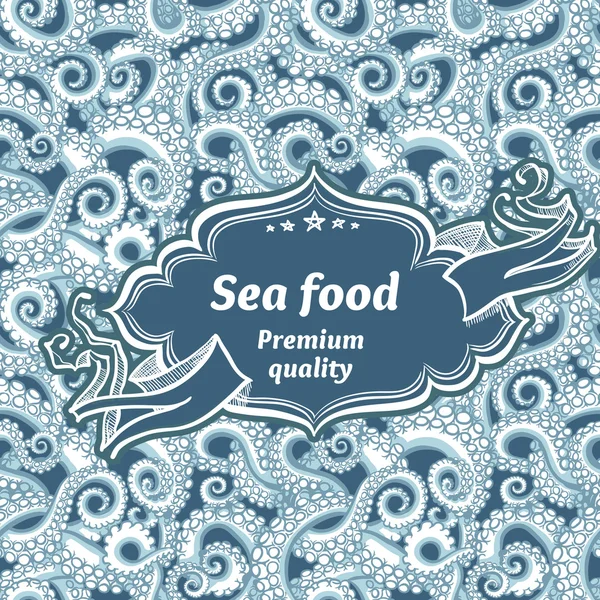 Ahtapot tentacles deniz gıda etiketi