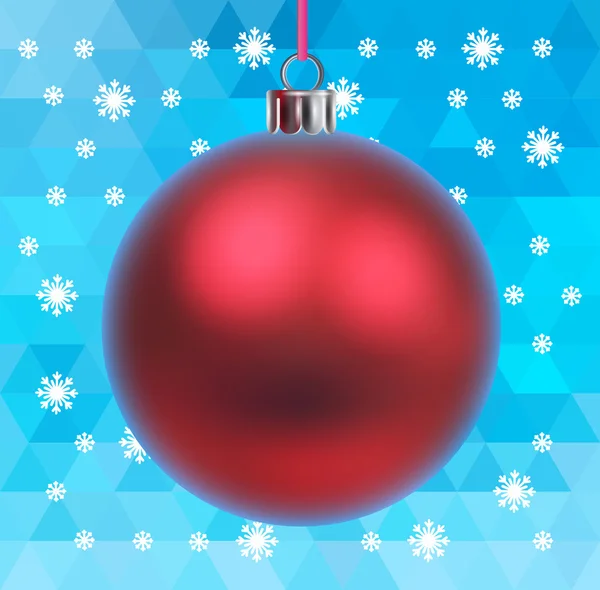 Holiday background with toy ball — Stock Vector