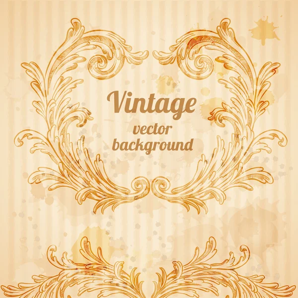 Fundo barroco vintage — Vetor de Stock