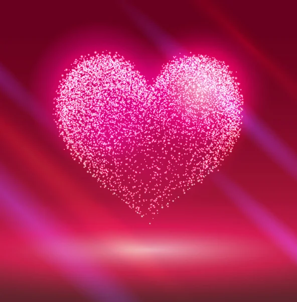 Realistic bokeh lights heart — Stock Vector