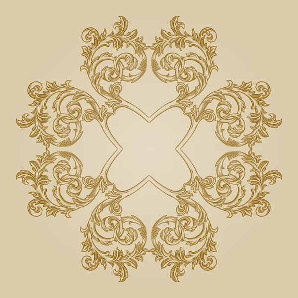 Gravure baroque motif floral — Image vectorielle