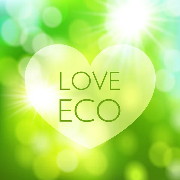 Liefde eco hart — Stockvector