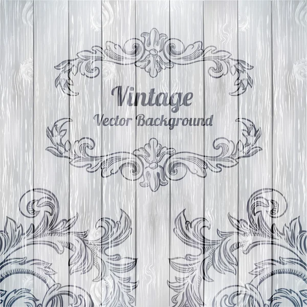 Design de filigrana barroco vintage em madeira Vetores De Stock Royalty-Free