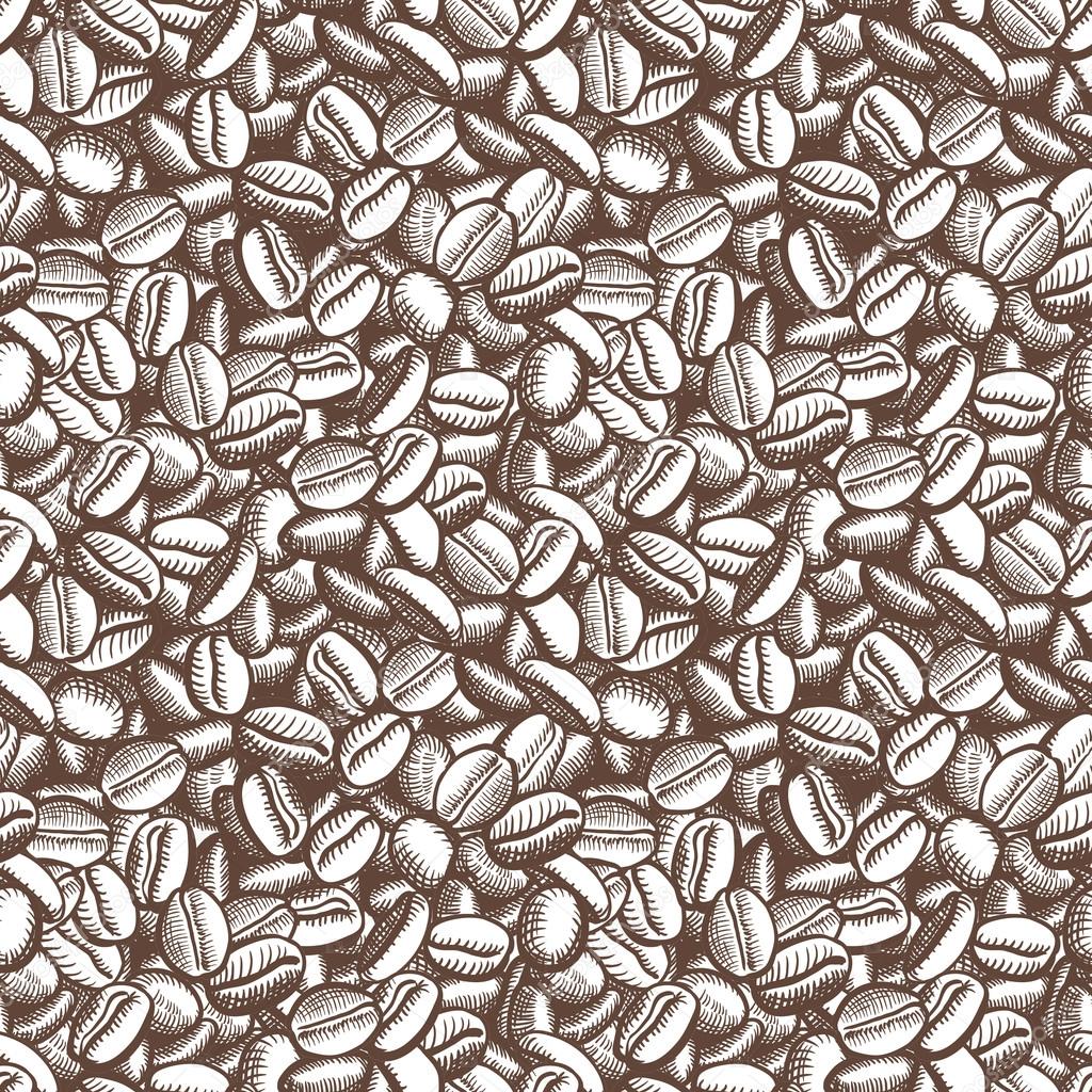 Coffee beans seamless background