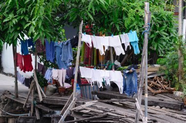 Kırsal giysi kurutma.