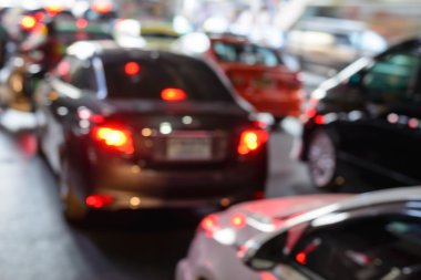 Bulanık trafik jam acele saat zaman.