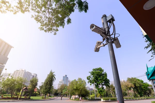 Cámara Seguridad Para Monitorear Eventos Jardín Urbano —  Fotos de Stock