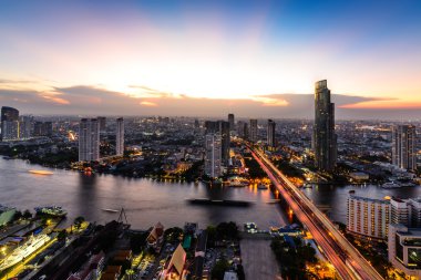 Tayland Bangkok manzarası cityscape.
