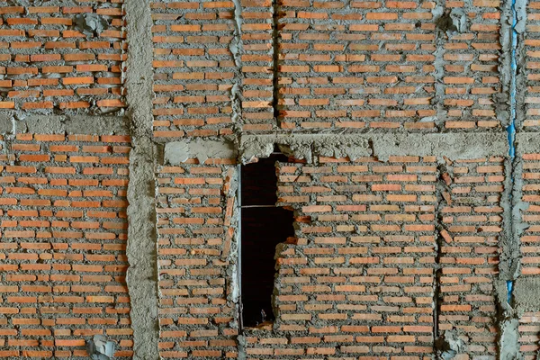 Bâtiments muraux en briques sous instruction . — Photo