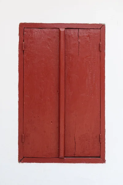 Rosso vintage finestre in legno . — Foto Stock