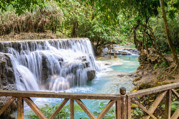 Kouangxi waterfall at Luang Prabang in Laos.