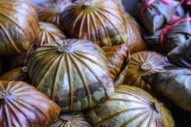 Tay geleneksel pirinç warpped lotus yaprağı, kullanın doğal mater
