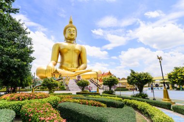 En büyük Buda heykeli Wat Muang, Ang Thong Eyaleti, Tayland, Tayland.